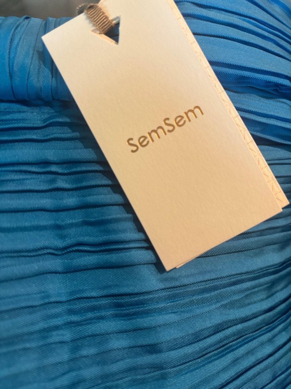 SEMSEM New York OFF-THE-SHOULDER PLISSÉ SILK BUSTIER TOP - Picture 4 of 10